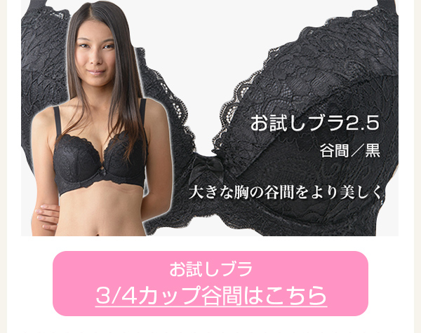 >　お試しブラ谷間