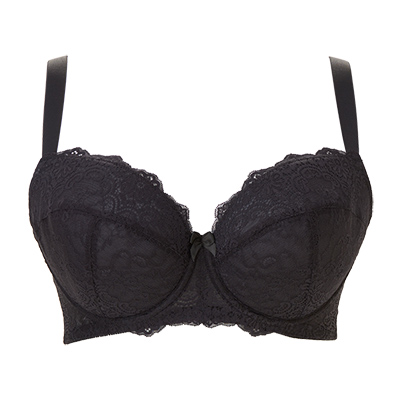 【NEW】お試しブラC 黒 3/4カップ・寄せ上げ